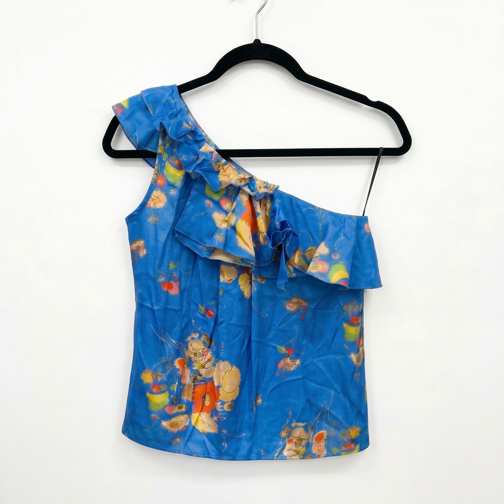 Suoli Blue Multicolour Floral Ruffled Blouse – IT 40 — photo 2