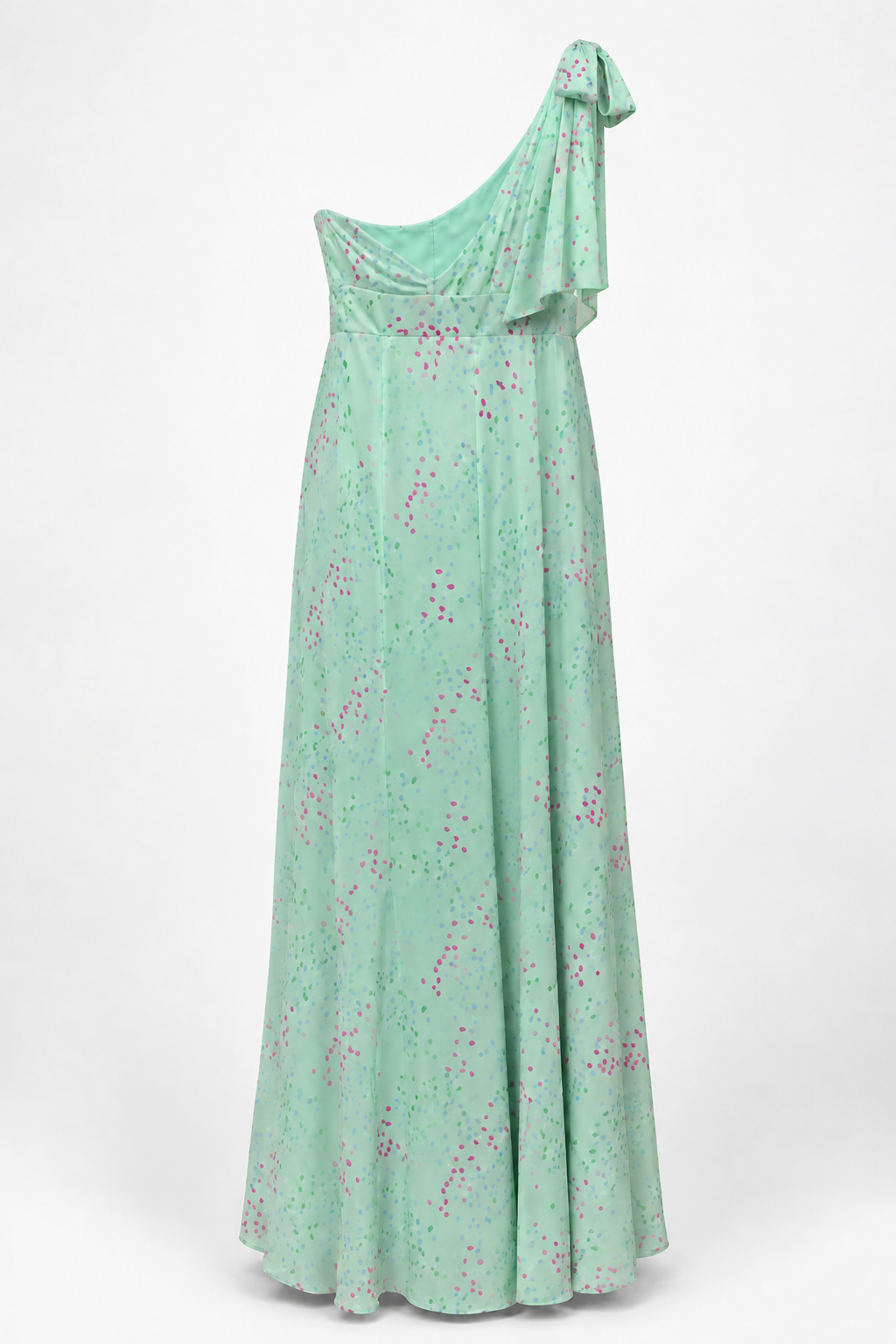 Maids to Measure Georgina Misty Green Confetti maxi dress