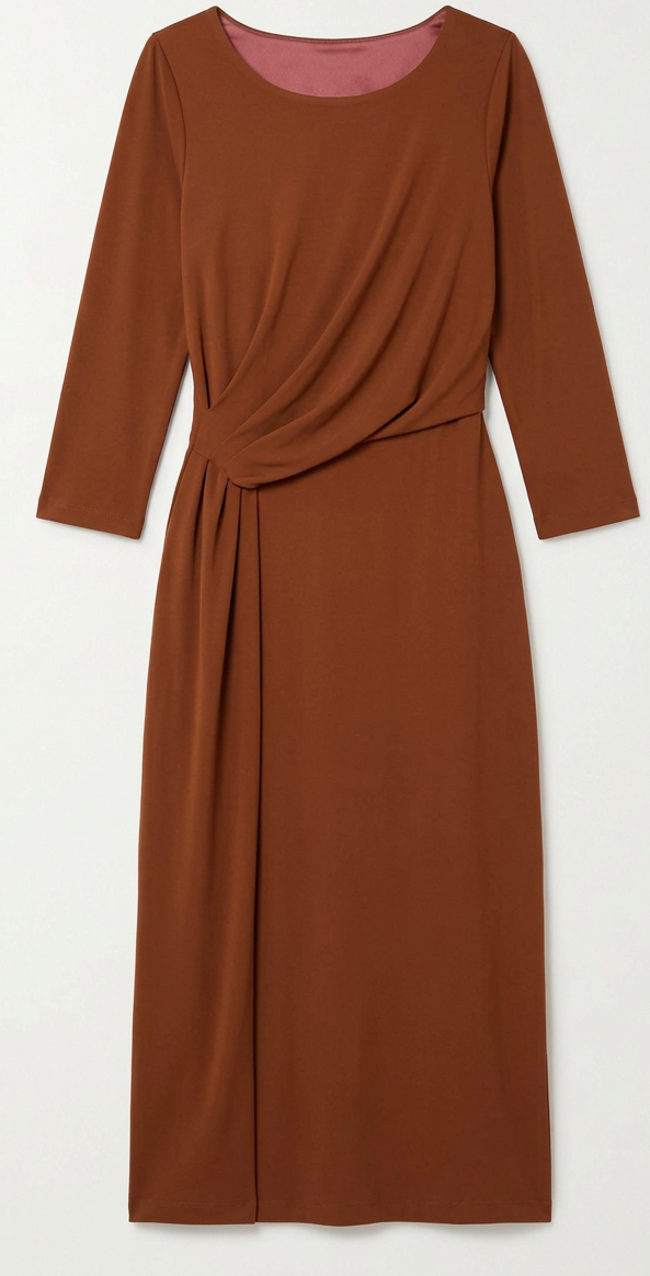 NIŪ Ambra Asymmetric Draped Midi Dress – M — photograph 2