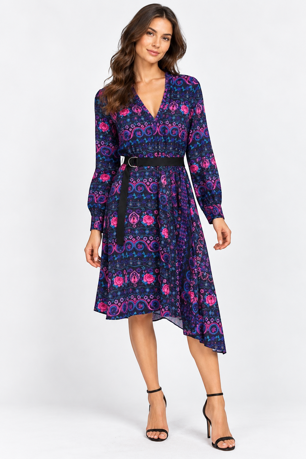 Claudie Pierlot Rajah Multico Printed Midi Dress – FR 38 — photo 1
