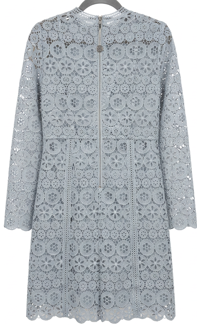 Dixie Celeste Blue Openwork Lace Mini Dress – M
