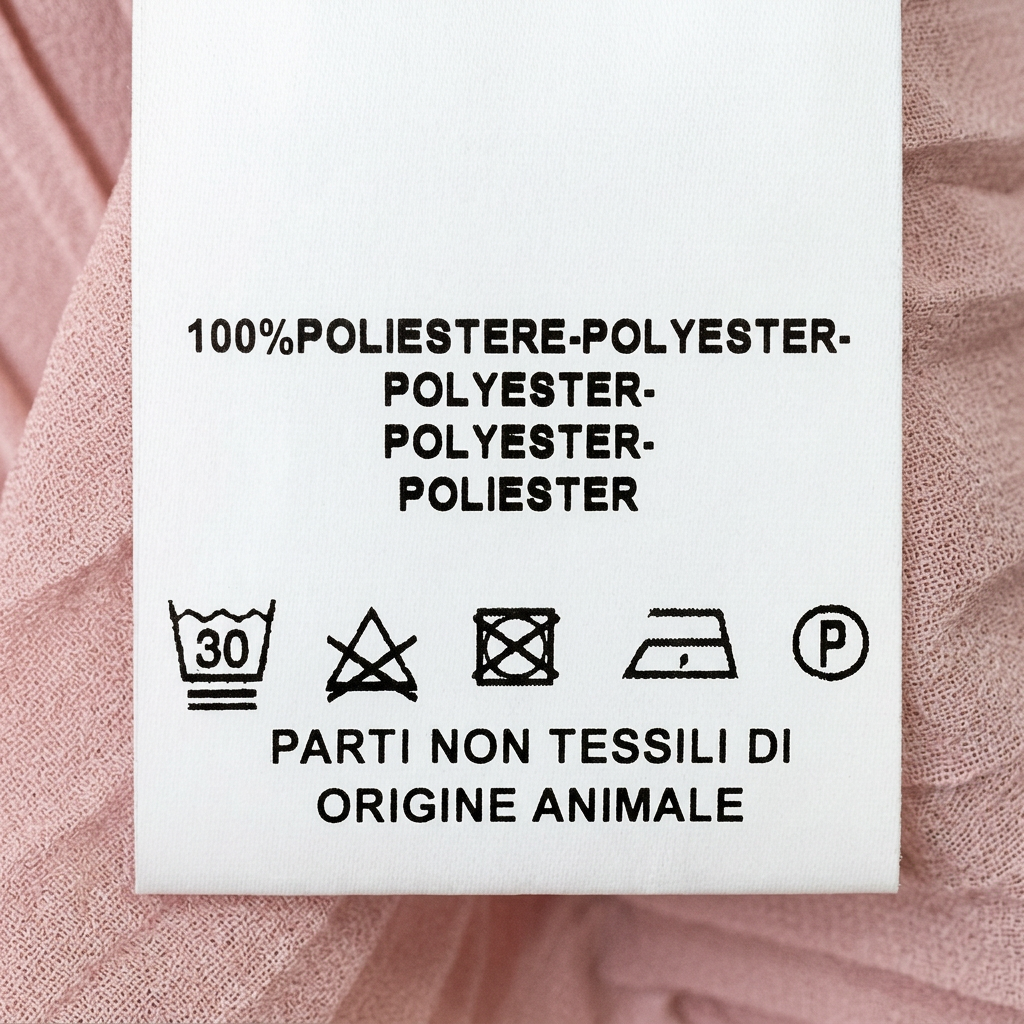 Fabric composition and care label — Camicetta Snob Antique Pink Pleated Blouse – IT 42.