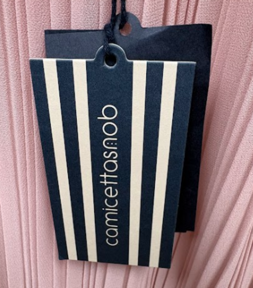 Brand swing tag — Camicetta Snob Antique Pink Pleated Blouse – IT 42.