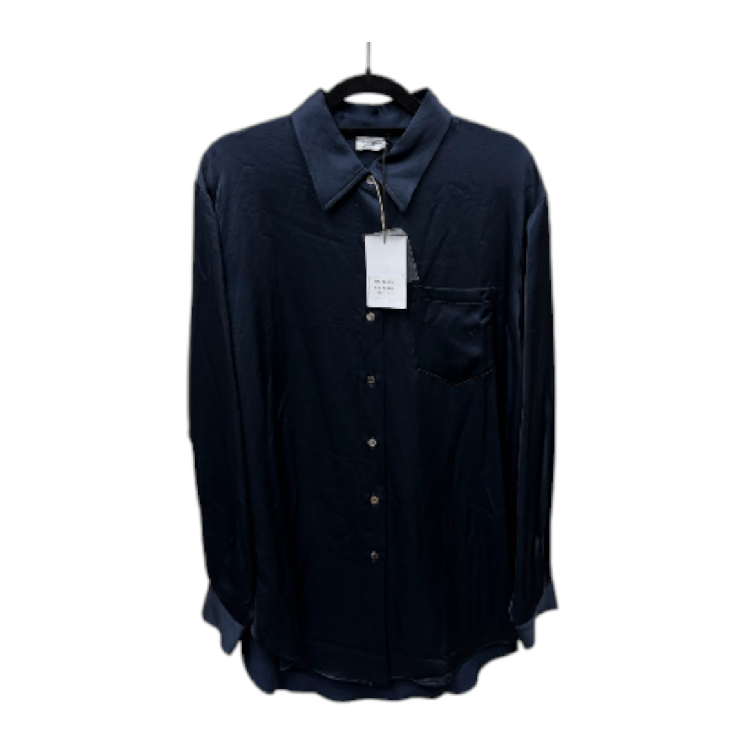 Rue Du Bac Navy Long-Sleeve Button-Up Shirt – Size 44