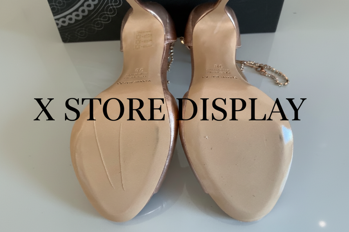 Gianni Marra Rose Gold Metallic Embellished Chain Ankle-Strap Heels - EU 38 – product image 6
