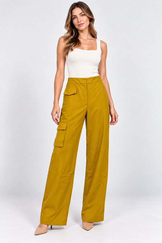 Liviana Conti Mustard Yellow Patch Pocket Trousers – IT 42 — photo 1