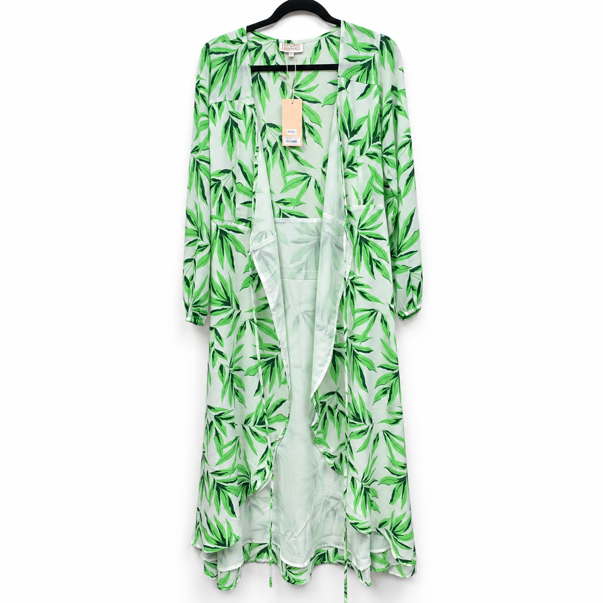 Front view — Dancing Leopard White Tropic Jagger Maxi Dress – Size 10.