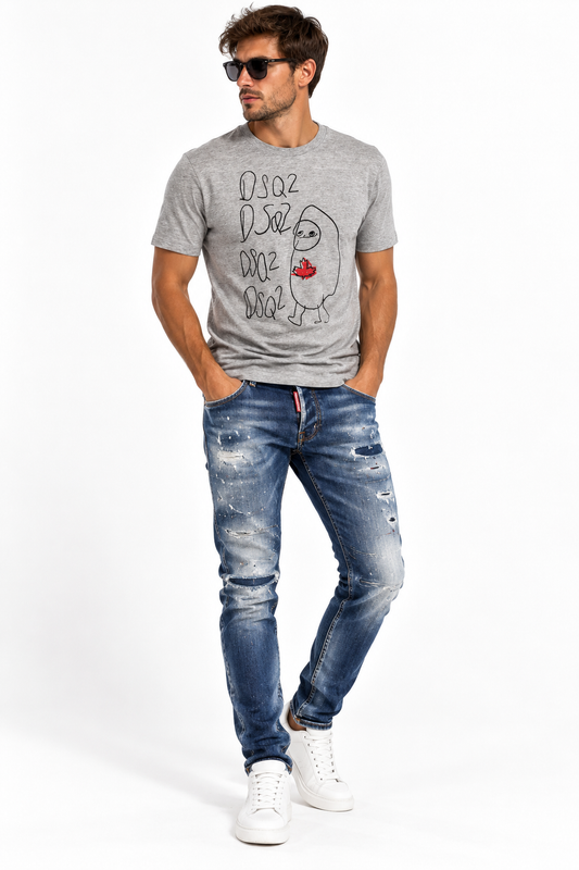 Dsquared2 Men's Grey DSQ2 Graphic T-Shirt Size S BNWT