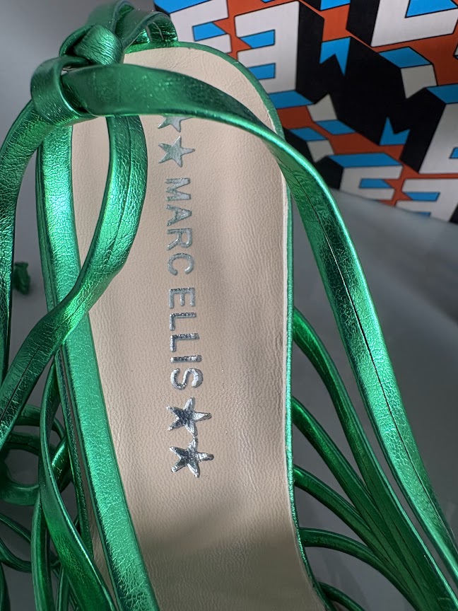 Marc Ellis Izar Verde Metallic Leather Strappy Heeled Sandals - EU 39 – product image 5