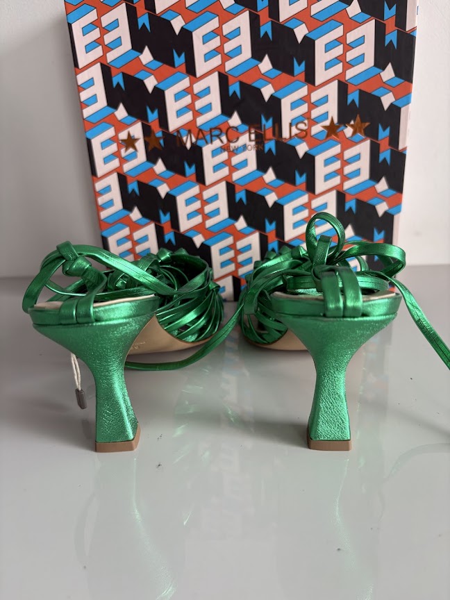 Marc Ellis Izar Verde Metallic Leather Strappy Heeled Sandals - EU 39 – product image 7
