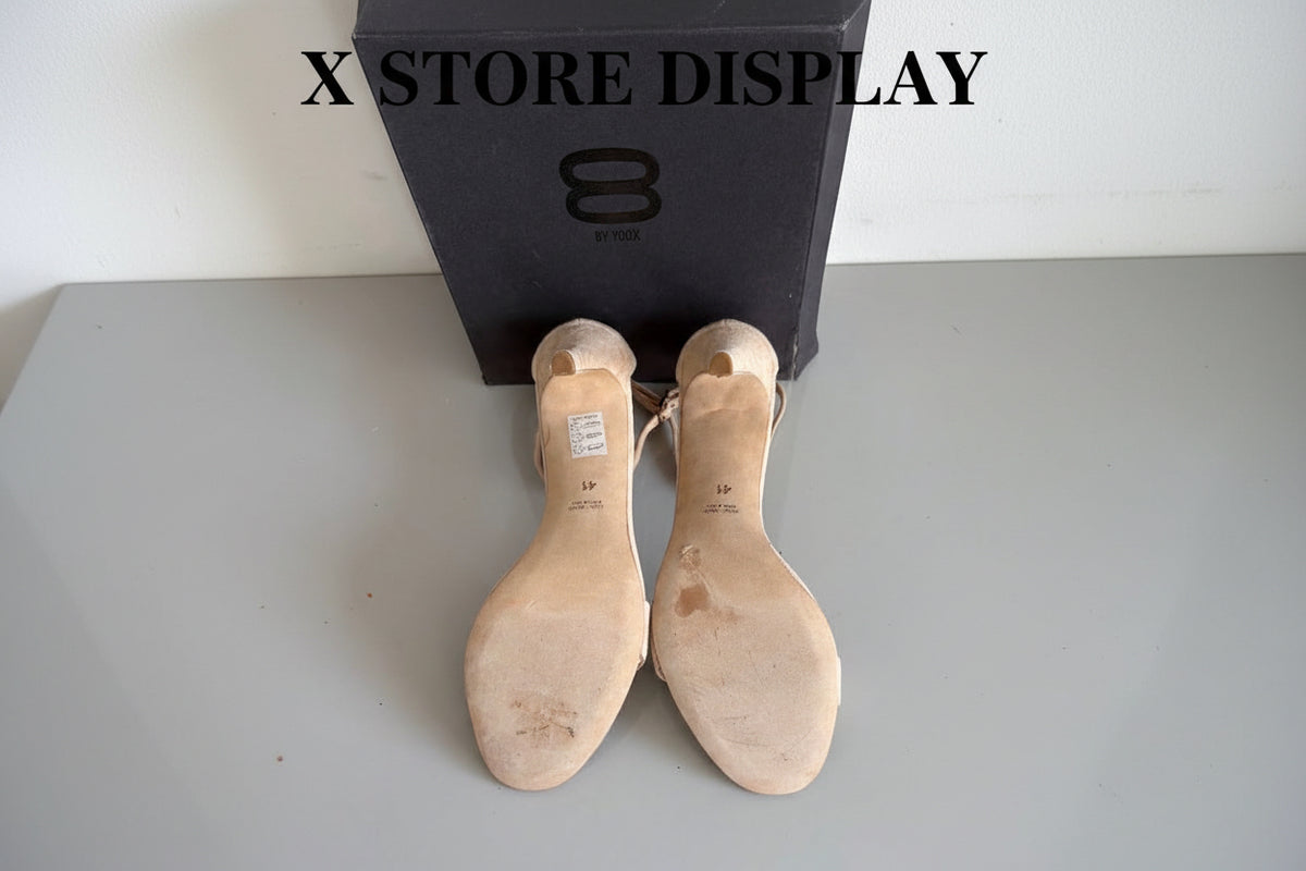 8 by YOOX Cipria Suede Ankle-Strap Heeled Sandals – EU 41