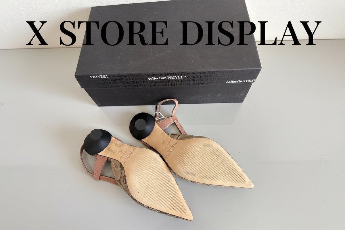 Collection Privée C1431N Gaimo Taupe Patterned Leather Slingback Heels – EU 36