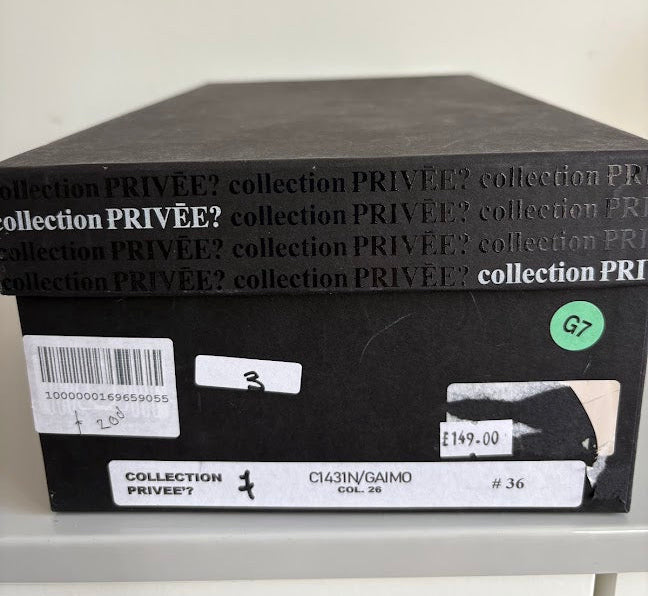 Collection Privée C1431N Gaimo Taupe Patterned Leather Slingback Heels – EU 36