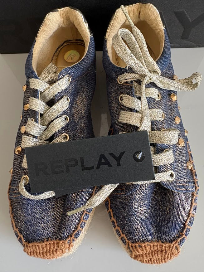 REPLAY Navy Nash Studs Espadrille Sneakers – EU 37 – product image 7