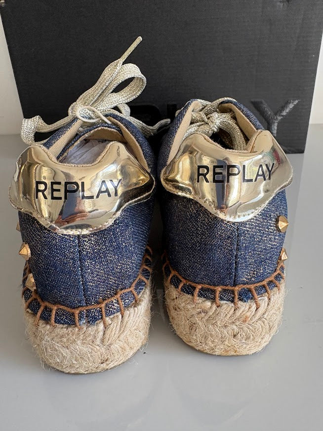 REPLAY Navy Nash Studs Espadrille Sneakers – EU 37 – product image 8