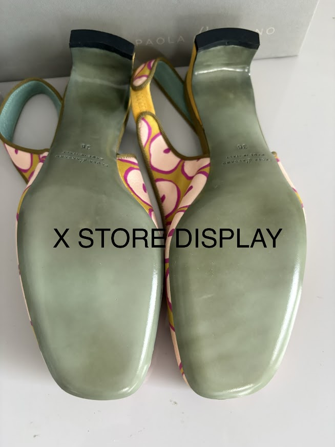 Paola d’Arcano Lime and Pink Bubble Print Slingback Heels – EU 36 – product image 6
