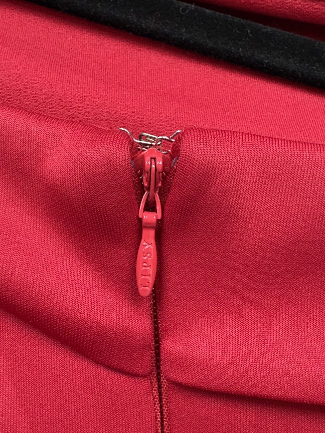Zip fastening detail — Lipsy London Red One-Shoulder Maxi Dress - UK 10 / UK 16.