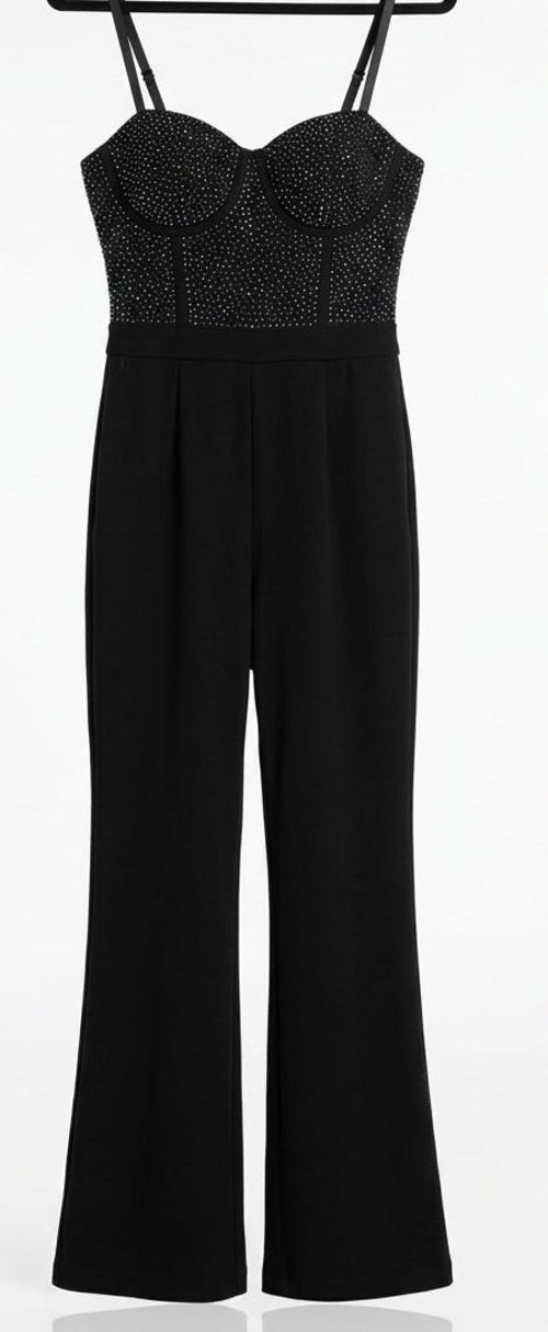 Lipsy black glitter 2-in-1 jumpsuit