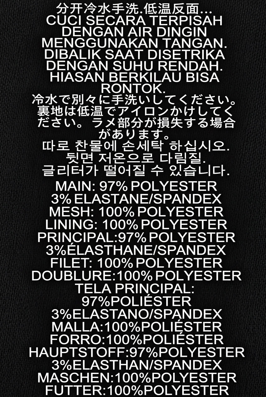 Lipsy black glitter 2-in-1 jumpsuit – fabric composition label
