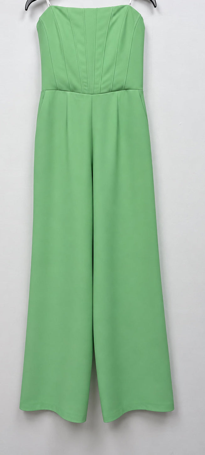 Simona Corsellini green strapless wide-leg jumpsuit