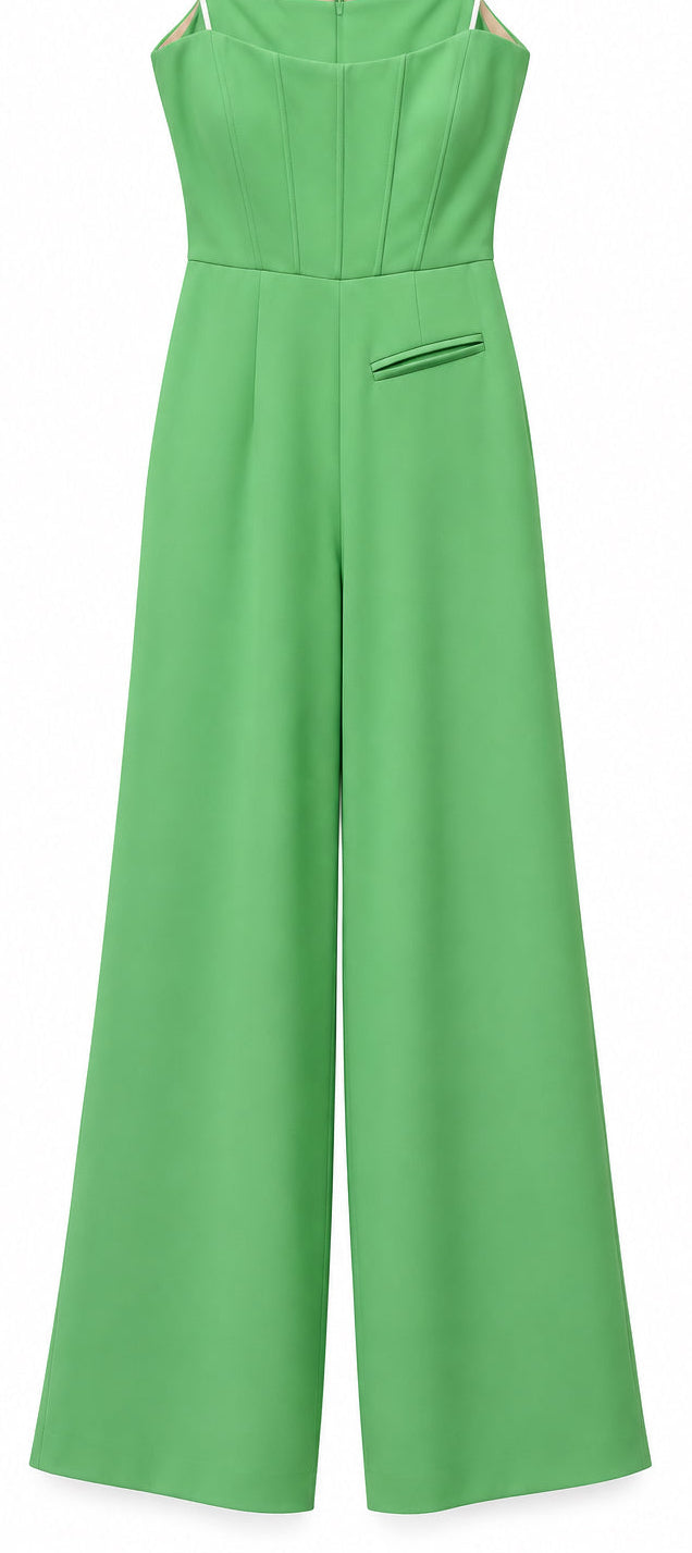 Simona Corsellini green strapless wide-leg jumpsuit
