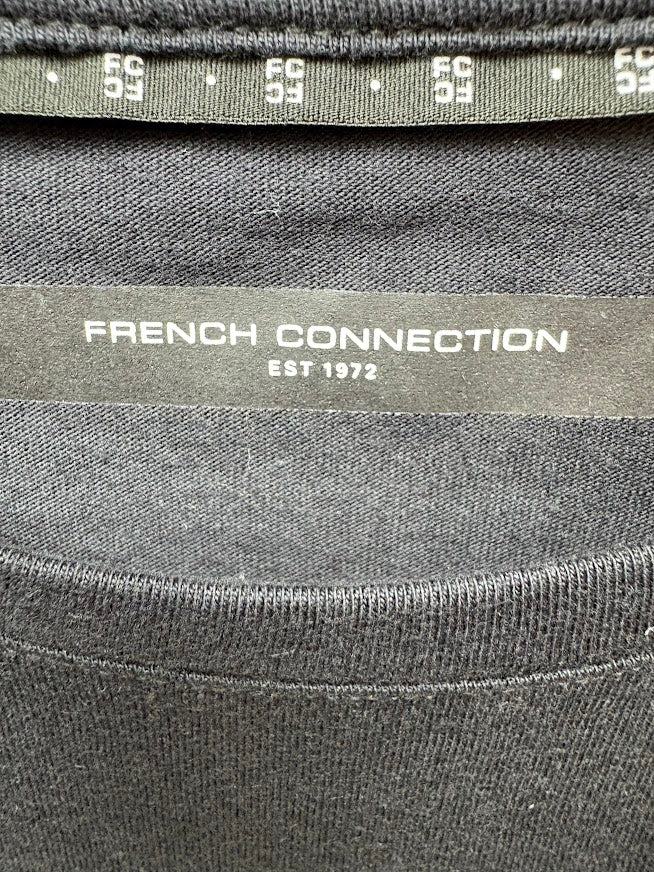 Brand and size label — French Connection Black Graphic T-Shirt – L.