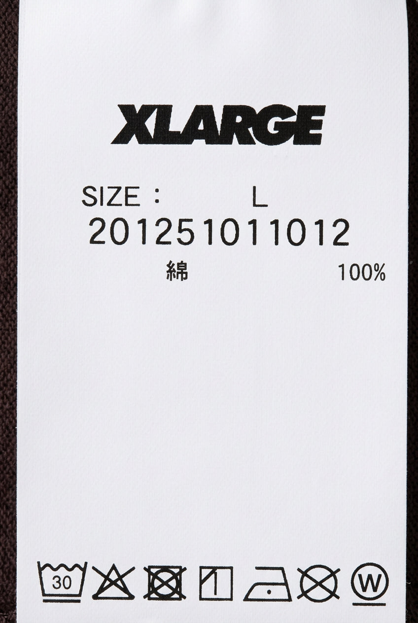 Fabric composition and care label — XLARGE Brown Graphic T-Shirt – L / M.