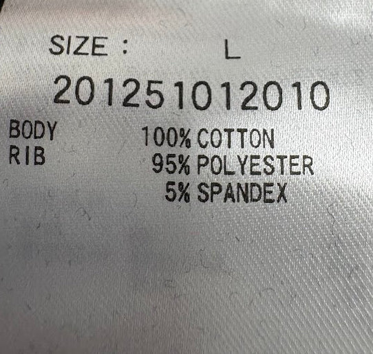 Fabric composition and care label — XLARGE Black Striped Rib Half-Zip Pullover – L.