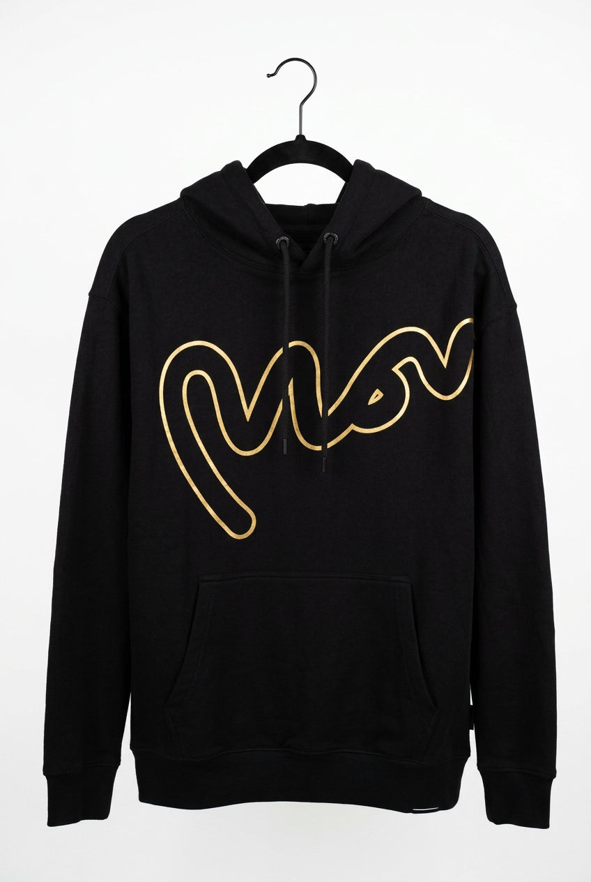 Front view — Money Black Graphic Hoodie – M.