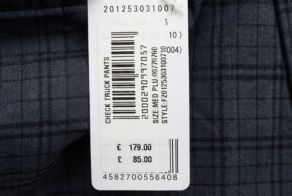 Retail tag showing style and size — XLARGE Black/Grey Check Truck Pants – M.