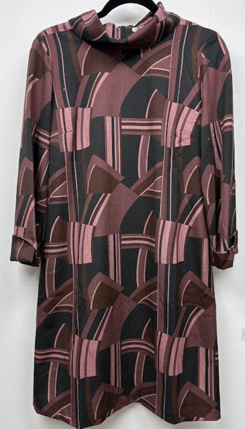 Camicetta Snob Black & Rose Geometric Shirt Dress – IT 42 — photograph 2