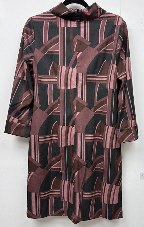 Camicetta Snob Black & Rose Geometric Shirt Dress – IT 42 — photograph 3