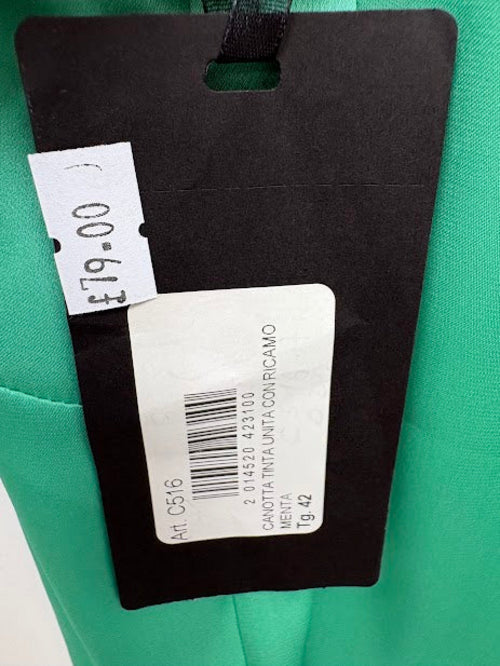 Camillia Milano Green Embroidered Sleeveless Top – IT 42
