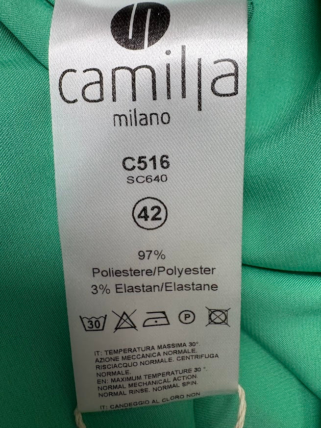 Camillia Milano Green Embroidered Sleeveless Top – IT 42