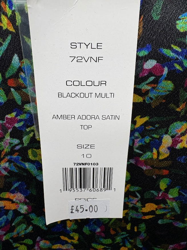 French Connection Blackout Multi Amber Adora Satin Top – UK 10 — photo 5