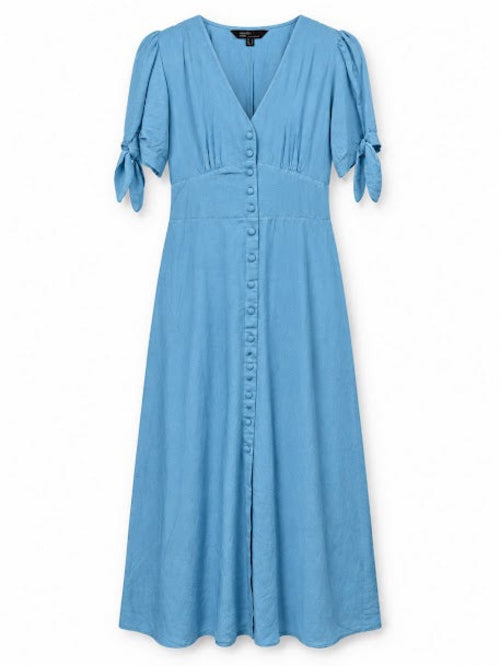 Nobody’s Child Blue Jenny Button-Front Midi Dress – UK 12 – product image 2
