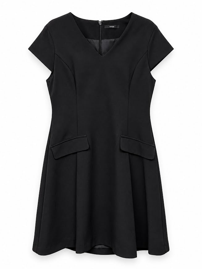 George Black Short Sleeve Pocket Dress – UK 16