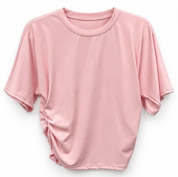 Willy-Z Pink Ruched Short-Sleeve Top – product image 1
