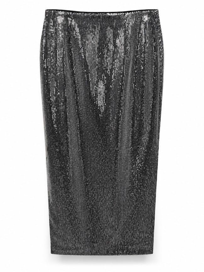 French Connection Gunmetal Amy Sequin Midi Skirt – product image 2