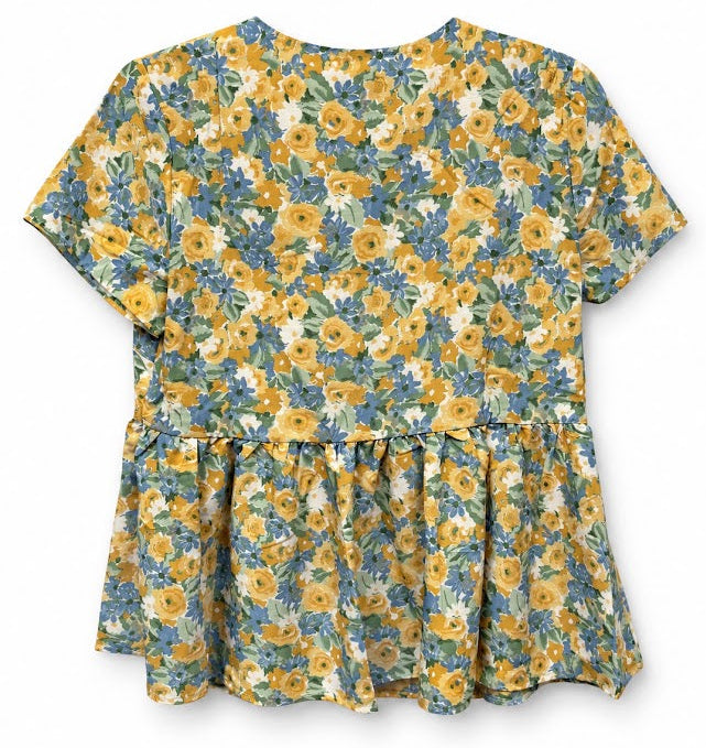 In The Style x Stacey Solomon Blue & Yellow Floral Smock Top – UK 12 – product image 2