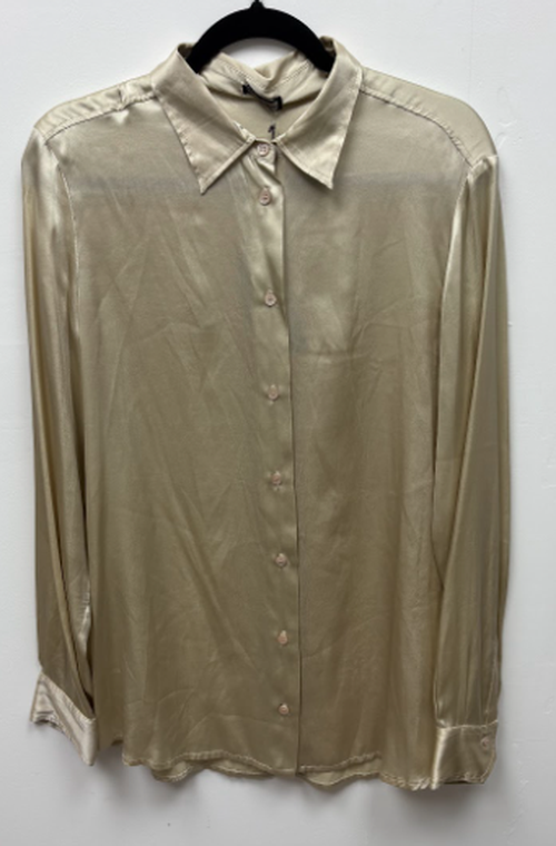 MALÌPARMI Champagne Silk-Blend Long-Sleeve Shirt – product image 5 of 10