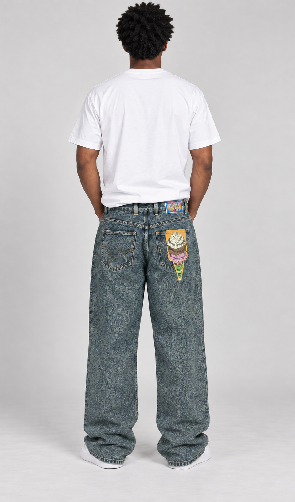 BBC ICECREAM Triple Scoop Running Dog Vintage-Wash Jeans – W34 – product image 2