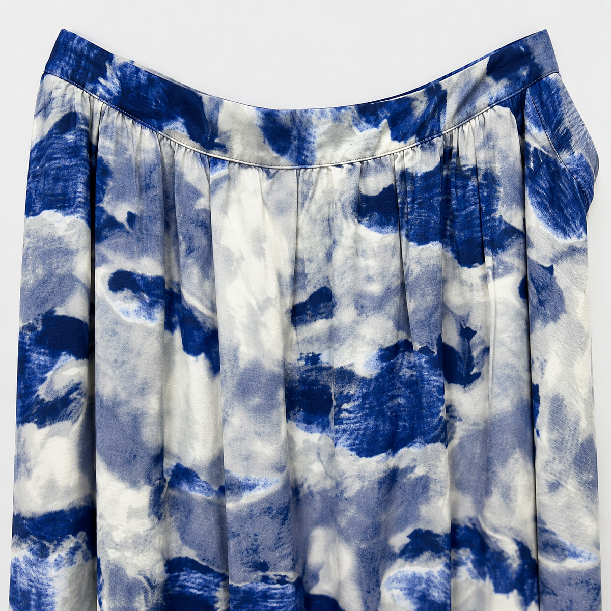 8 by YOOX Blue, White & Grey Abstract-Print Tiered Maxi Skirt – IT 46 — photo 3