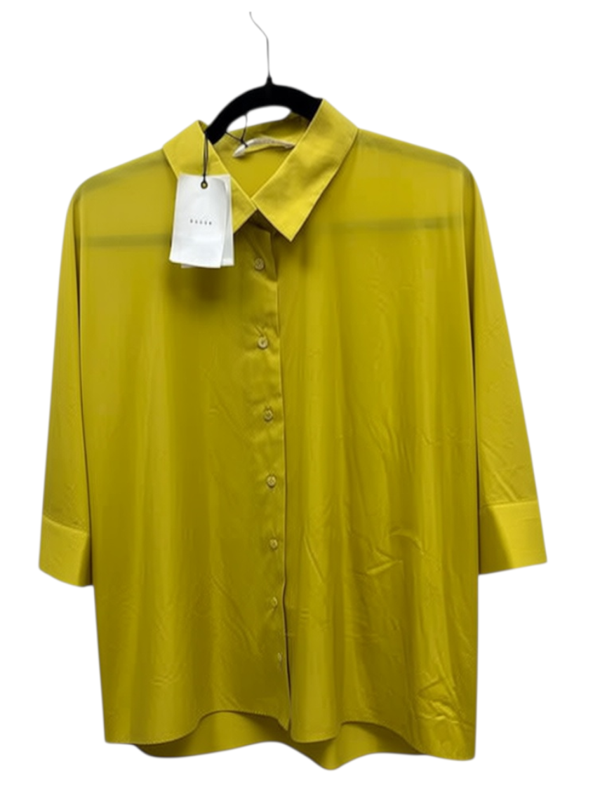 Xacus Chartreuse Yellow Silk-Blend Short-Sleeve Shirt IT 42 – product image 3