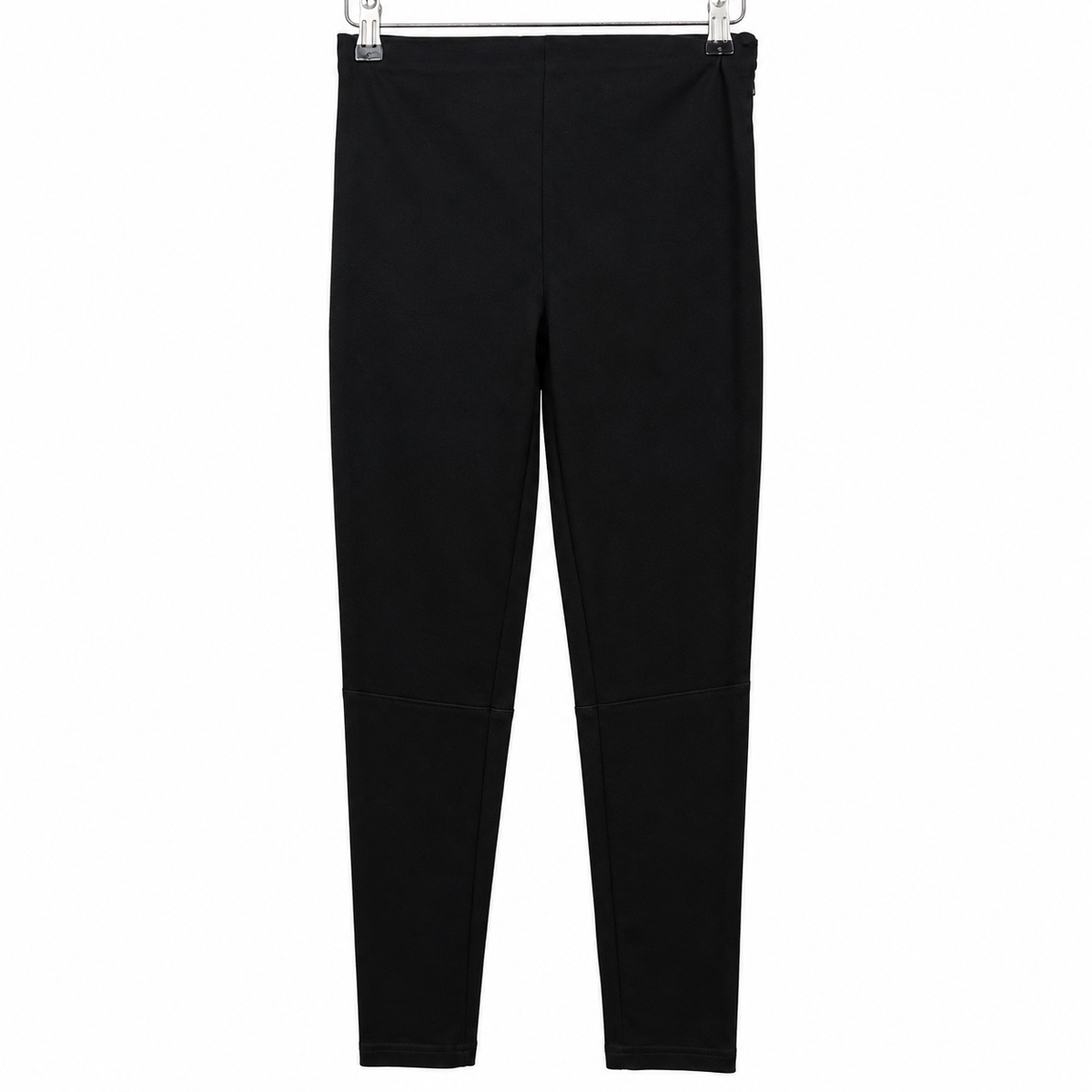 Front view — French Connection Black Skinny Twill Trousers – Sizes 6 and 8.