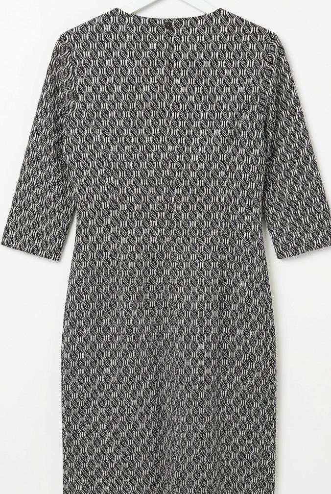 LIU JO Black and White Logo-Pattern Coat Dress – UK 12 – product image 4 of 11