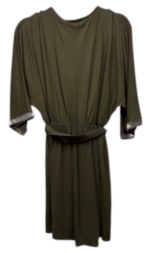 Emma & Gaia Olive Green Embellished Wrap-Effect Dress IT 38 — photo 4