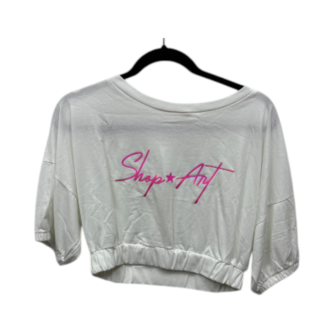 Front view — Shop Art Bianco Cropped Cotton Top – M.