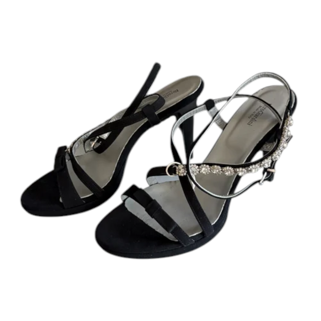 NeroGiardini Black and Silver Embellished Heeled Sandals – product image 3 of 6