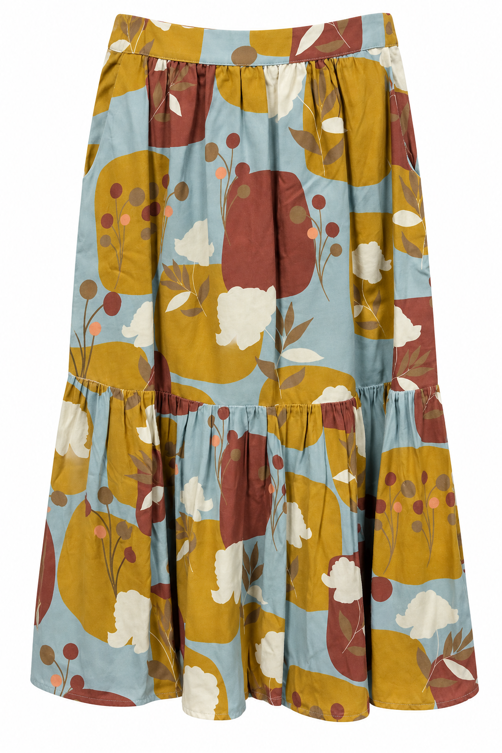 Manila Grace Cielo Multicolour Botanical Tiered Skirt – IT42 — photo 4